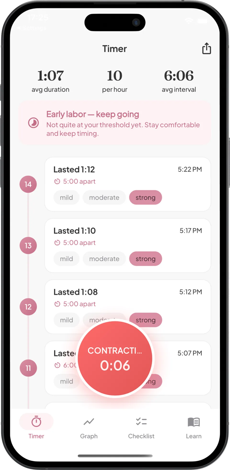 Contraction Timer & Tracker (Labor Companion) screenshot, screen 4